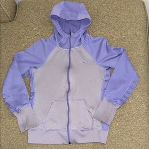 Nike Therma Fit Fleece Purple Hoodie Full Zip Womens Medium Size S